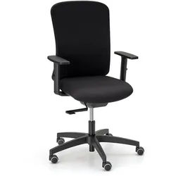 Bürodrehstuhl mit Armlehnen Takk schwarz, Designer Frezza, 101.5-114.5x47x67 cm