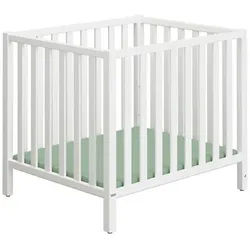 Paidi Laufgitter , Weiß , Holz , Buche , massiv , 76.2x80.7x96.5 cm , Blauer Engel, Goldenes M , höhenverstellbar, Schlupfsprossen , Baby & Kindermöbel, Babyzimmer, Laufgitter