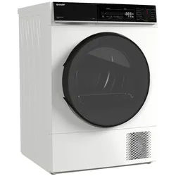 Sharp Wärmepumpentrockner KD-PRO0S7GWD-DE, SoftTouch-Bedienung mit LED-Display, Trommelbeleuchtung, WiFi weiß