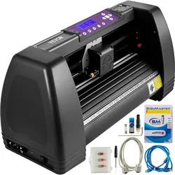 VEVOR Vinyl Schneidplotter 375mm Profi Plotter 3 Klingen Vinylschneider Offline Steuerung Plotter Drucker Viny Folienplotter mit Signmaster Software Cutter Plotter für Schilder Papierzufuhr