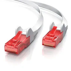 CSL Cat 6 Flachband LAN Kabel - mehrfach geschirmt - UTP Gigabit - 1000 Mbit/s - Patchkabel Flachkabel - Netzwerkkabel - 30m