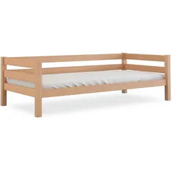 Bubema Niki – Kinder Einzelbett/Sofabett, Buche massiv, natur oder weiß lackiert - Natur lackiert