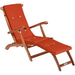 Gartenliege Queen Mary® Akazie FSC®-zertifiziert inkl Auflage Orange