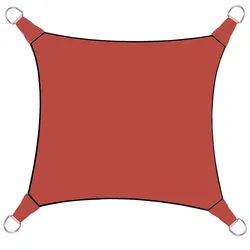 PEREL Sonnensegel, quadratisch 3,6 - 5x5m für Terrasse Balkon & Garten Sonnenschutz-Segel braun 500 cm x 500 cm