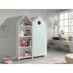 Vipack Jugendzimmer-Set Casami, best. aus 1 Schrank mit Drehtür, 1 Regalschrank, TOP modern, (Set, 2-tlg., B/H/T ca. 115,2x171,3x37cm, verschiedene Farbkombinationen erhältlich), als Kleider-/Wäscheschrank nutzbar, universell einsetzbar grün
