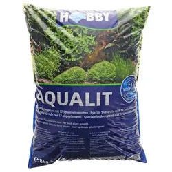 HOBBY Aquarienkies Aqualit, Bodengrund für Aquarien, 12 Liter braun