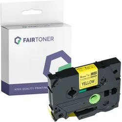 Kompatibel für Brother P-Touch P 700 (TZE-FX621) Schriftband 9mm/8m Schwarz auf Gelb