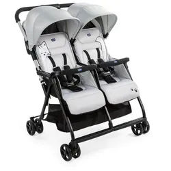 Chicco Zwillingswagen , Grau , Metall , 78x101x88 cm , Einhand-Faltmechanismus , Baby on Tour, Kinderwagen, Geschwisterwagen & Zwillingskinderwagen