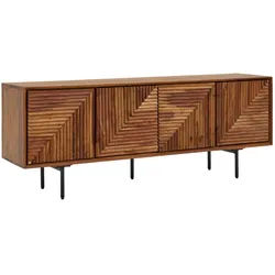 Mid.you Sideboard , Sheeshamfarben , Holz , Sheesham , massiv , 140x54x33 cm , stehend, handgemacht , Holzmöbel, Kommoden Holz, Sideboards Holz