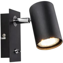 Novel Strahler , Schwarz , Metall , Uni , rechteckig , 7x15x14 cm , RoHS, Reach, Europäischer Sicherheitsstandard , mit Schalter , Lampen & Leuchten, Innenbeleuchtung, Spots & Strahler, Deckenspots