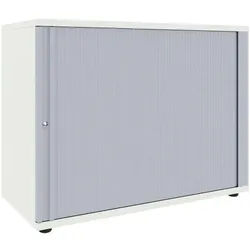 fm Büromöbel Querrollladenschrank 2 OH 100 cm weiß, 100x78.1x44.2 cm