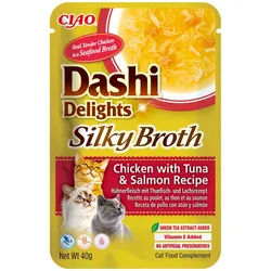 INABA Dashi Delights Silky Broth Chicken with Tuna & Salmon Recipe 40g
