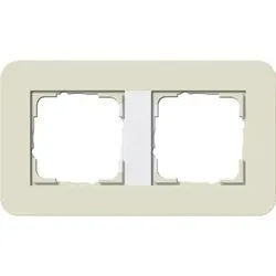 Gira E3 Abdeckrahmen 2-fach, Sand Soft-Touch / Reinweiß glänzend