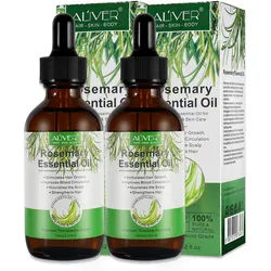 Aliver Rosmarinöl Ätherisches Öl Haaröl für Haarpflege und Haarwachtstum Haarkur 2x60 ml Unisex