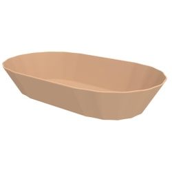 Snackschalen To Go, oval, 200 x 115 x 40 mm, Wiederverwendbare Mehrwegschalen für warme und kalte Speisen, 1 Stück, Farbe: beständiges braun