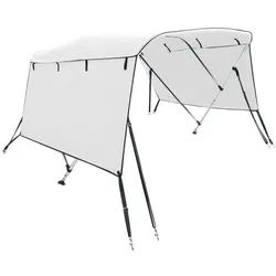 vidaXL Bodenschutzplane 3-Bow Bimini-Top mit Seitenteilen 183x(170-182)x137 cm (1-St) weiß