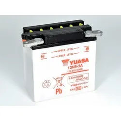 YUASA 12N9-3A Batterie ohne Säurepack, Größe 135 mm