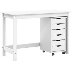 vidaXL Schreibtisch 6 Schubladen Schreibtisch- und Rollschrank-Set MOSS 2-teilig Weiß 112x weiß