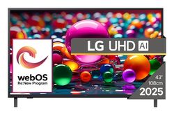 LG 43UA74003LB TV 109,2 cm (43") 4K Ultra HD Smart TV Wi-Fi Sort
