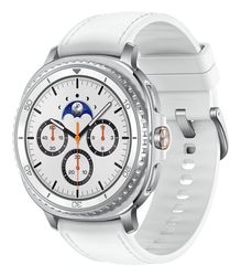 Samsung SM-L505FZWAEUB Smartwatch og sportsur 3,3 cm (1.3") AMOLED 46 mm Digital 438 x 438 pixel Berøringsskærm 4G Sølv Wi-Fi GPS (satellit)