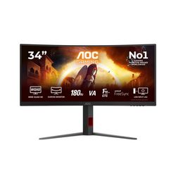 AOC G4 CU34G4 tietokoneen litteä näyttö 86,4 cm (34") 3440 x 1440 pikseliä Wide Quad HD LED Musta, Punainen