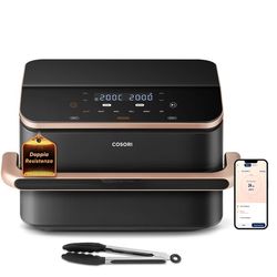 Cosori Dual Blaze Twinfry Chef Edition Dubbel 10 l Fristående 2800 W Varmluftsfritös Mörkgrå, Rose Gold