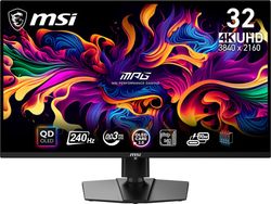 MSI MPG 321URX QD-OLED tietokoneen litteä näyttö 80 cm (31.5") 3840 x 2160 pikseliä 4K Ultra HD Musta