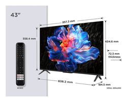 TCL P6K 43P6K TV 109,2 cm (43") 4K Ultra HD Smart TV Wi-Fi Metallic