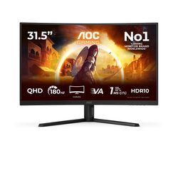 AOC G4 CQ32G4VE tietokoneen litteä näyttö 80 cm (31.5") 2560 x 1440 pikseliä Quad HD LCD Musta, Harmaa