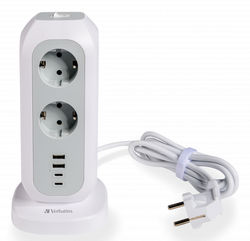 Verbatim 49547 förlängningssladdar 11 AC-utgångar inomhus Vit
