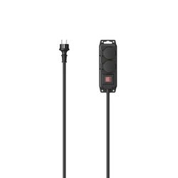 Hama 00223062 förlängningssladdar 2 m 2 AC-utgångar Utomhus Svart