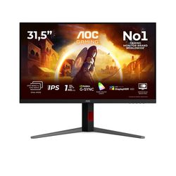 AOC G4 U32G4U tietokoneen litteä näyttö 80 cm (31.5") 3840 x 2160 pikseliä 4K Ultra HD Musta, Punainen