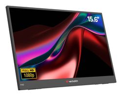 Verbatim Portable 15.6" FHD Monitor LIGHT Bærbar skærm Sort 39,6 cm (15.6") LCD 1920 x 1080 pixel
