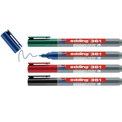 Edding 361 Whiteboard speedmarker 4 stk Projektilspids Sort, Blå, Grøn, Rød