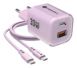 Forcell 5903396375668 oplader til mobil enhed Hovedtelefoner, Smartphone, SmartWatch, Tablet Lyserød Vekselstrøm Hurtig opladning Indendørs