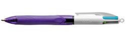 BIC 4 Colours Grip Blå, Grøn, Lyserød, Lilla Clip-on udtrækkelig kuglepen Mellem 12 stk
