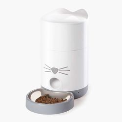Catit 43752 foder- och vattenautomat för hund och katt Plast, Rostfritt stål Vit Automatisk foderautomat