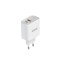 Savio LA-06 USB Type A & C Quick Charge Power Delivery 3.0 Indoor Surfplatta, Telefon Vit AC Snabb laddning inomhus