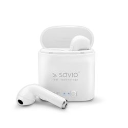 Savio TWS-01 Białe Hovedtelefoner Trådløs I ørerne Opkald/Musik/Sport/Hverdag Bluetooth Hvid