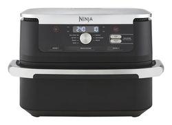 Ninja AF500EU fritös Dubbel 10,4 l Fristående 2470 W Varmluftsfritös Svart, Rostfritt stål