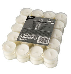 Papstar 82097 stearinljus Rund Vit 40 styck
