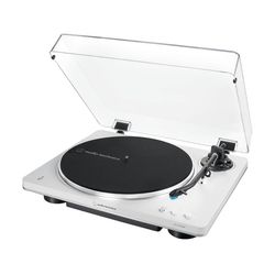 Audio-Technica AT-LP70XBT Remdriven skivtallrik Silver, Vit Helautomatisk