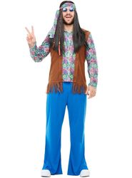 Funidelia | Hippie kostume til mænd ▶ 60'erne, Hippie, Flower power, Årti - Multifarvet
