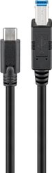 USB 3.0-kabel USB-C™ til B, sort