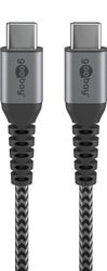 USB-C™ til USB-C™ tekstilkabel med metalstik 1 m