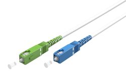 Fiberoptisk kabel (FTTH), Singlemode (OS2) Hvit, hvit (Simplex), 0,5 m
