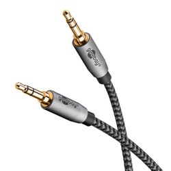 Audiotilslutningskabel AUX, 3,5 mm stereo, 1 m
