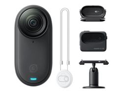 Insta360 Go 3S - Standard Bundle - aktionkamera - 4 K / 30 fps - blixt 128 GB - Bluetooth, Wi-Fi - undervatten upp till 10 m - midnattssvart