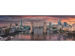 Puslespil Panorama HQC Across the River Thames, 1000 brikker