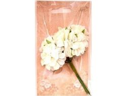 Stoffblomster Krem 4cm 6stk